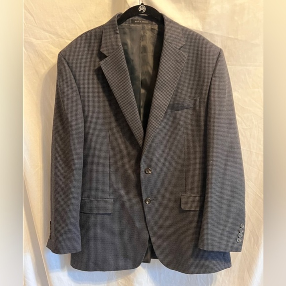 Chap Men's Stylish Blue/Gray Checkered Blazer